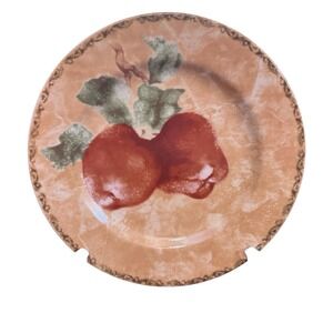 Cheri Blum 222 Fifth Cortland Salad Plate 8.25" Apples Stoneware Tuscan Fruit